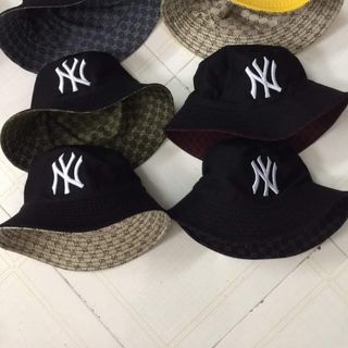 Mũ bucket thêu chữ NY 2 mặt