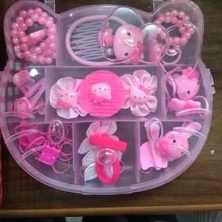 Hộp nơ tóc kity hồng trẻ em