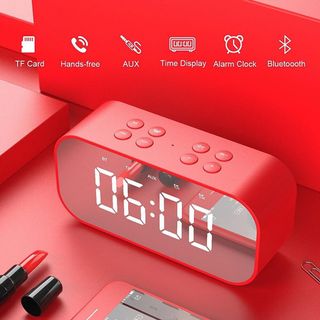 Loa Bluetooth Âm Bass Cực Đỉnh Kèm Đồng Hồ Mặt Kính
