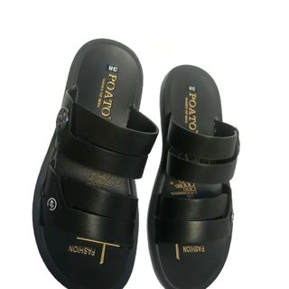 Dép Da Nam Cao Cấp POATO PT035_Hàng