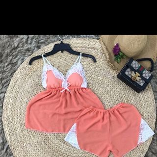 Siêu sỉ _ bộ ngủ voan quần đùi 2