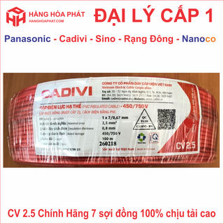 Dây điện đơn Cadivi 2.5 mm2 100 mét chịu tải tốt giá sỉ