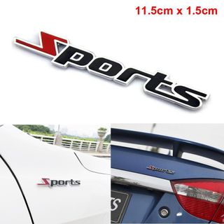 Tem chữ Sports kim loại dán ô tô