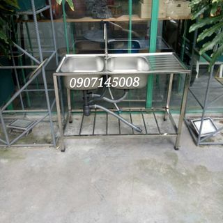 BỘ BỒN RỬA INOX 2 HỘC 1 CÁNH 45CM X 105CM