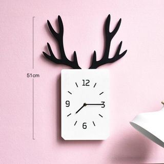 Đồng Hồ Gỗ Treo Tường Khắc Hình Sừng Hươu Ý Nghĩa Phong Thủy Tốt