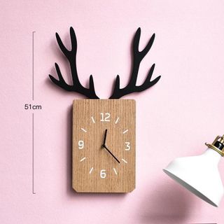 Đồng Hồ Gỗ Treo Tường Khắc Hình Sừng Hươu Ý Nghĩa Phong Thủy Tốt