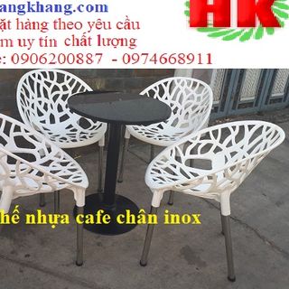 Ghế cafe nhựa chân inox