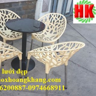 Ghế cafe nhựa chân inox
