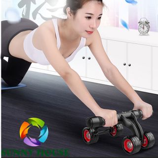 [TẶNG THẢM] Con lăn tập bụng cao cấp, con lăn 4 bánh - Sunny House