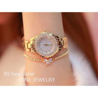 Đồng hồ Bee Sister mặt tròn viền đính đá
