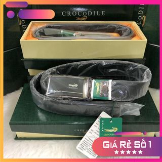 Thắt lưng da cao cấp Crocodile - Hộp gỗ cao cấp