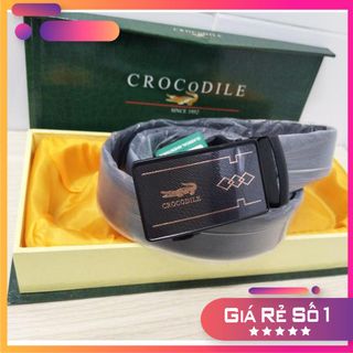 Thắt lưng da cao cấp Crocodile - Hộp gỗ cao cấp