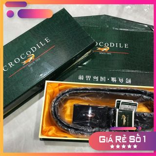 Thắt lưng da cao cấp Crocodile - Hộp gỗ cao cấp