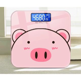 Cân Điện Tử Sức Khỏe Sạc USB Hình Heo Hồng