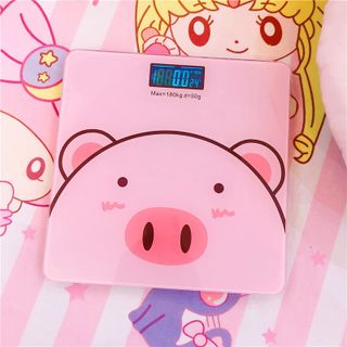 Cân Điện Tử Sức Khỏe Sạc USB Hình Heo Hồng