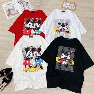 Áo thun Mickey form rộng dài style giấu quần giá sỉ