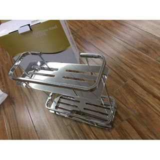 Kệ chữ nhật 2 tầng inox 304