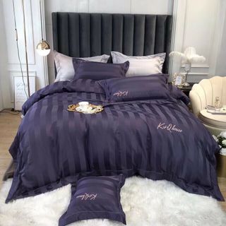 Bộ Chăn Ga Gối Tencel kẻ sọc