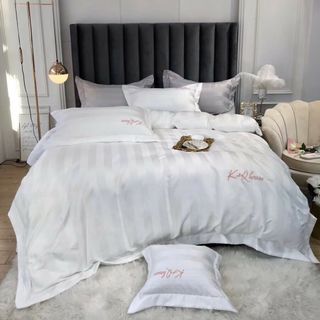 Bộ Chăn Ga Gối Tencel kẻ sọc