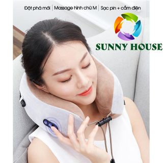 [ ] Gối massage đa năng chữ U, gối massage cổ vai gáy - Sunny House giá sỉ