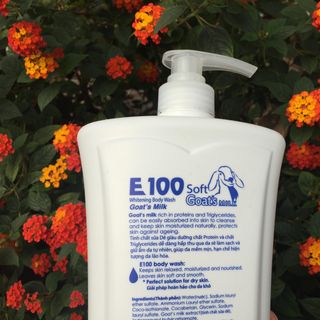 Sữa tắm Dê E 100 trắng da 1200 ml