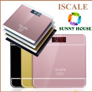 [ ] Cân điện tử mặt kính ISCALE, cân sức khỏe gia đình - Sunny House