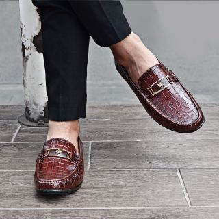 GIÀY MỌI DẬP VÂN CÁ SẤU MÁC LÁ 013
