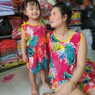 Set bộ mặc nhà mẹ và bé siêu xinh
