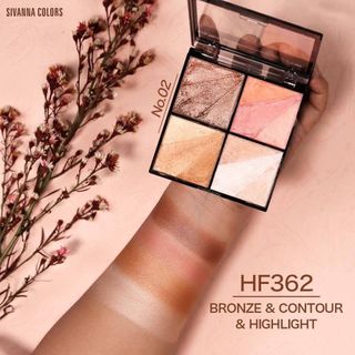 Bảng Tạo Khối Sivanna Colors Bronze & Contour & Highlight HF362 14g