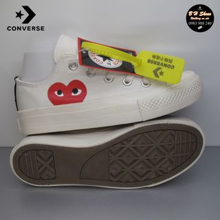 Giày CV CDG trái tim rep. cổ thấp nữ . Giày bata, canvas, vải.