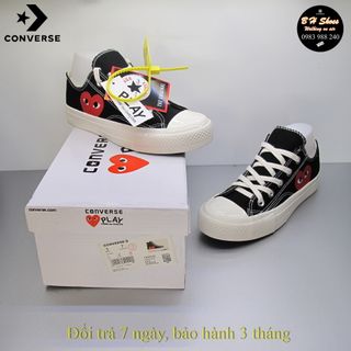Giày CV CDG trái tim rep. cổ thấp nữ . Giày bata, canvas, vải.