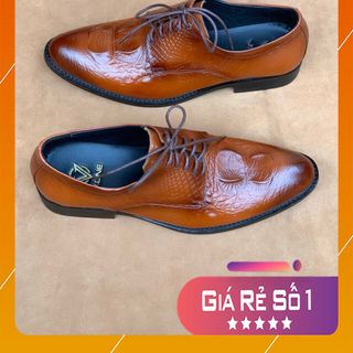 Giày nam buộc dây công sở chất da bò lịch lãm 01
