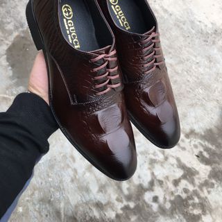 Giày nam buộc dây công sở chất da bò lịch lãm 01