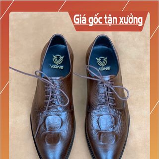 Giày nam buộc dây công sở chất da bò lịch lãm 01