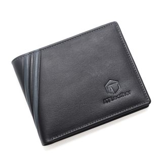 Bóp ví da bò nam AT Leather 060 màu đen - bóp da bò thật
