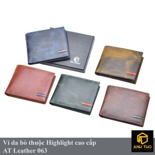 Bóp ví da nam AT Leather 063 màu vàng nghệ- bóp da bò thuộc highlight