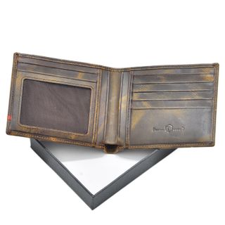 Bóp ví da nam AT Leather 063 màu vàng nghệ- bóp da bò thuộc highlight