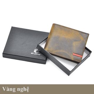 Bóp ví da nam AT Leather 063 màu vàng nghệ- bóp da bò thuộc highlight