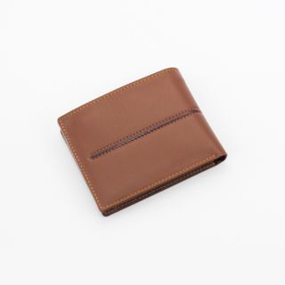 Bóp ví da nam AT Leather H71 màu vàng bò - bóp da bò thật