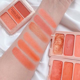 Bảng mắt má 3 ô Sivanna Peach Pro Blush HF6030 6g