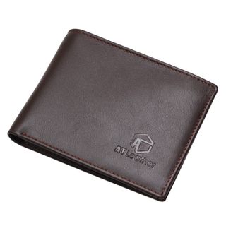 Bóp ví da nam AT Leather 049 màu nâu- bóp da bò thật