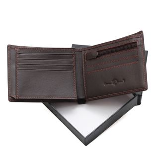 Bóp ví da nam AT Leather 049 màu nâu- bóp da bò thật