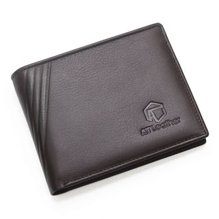 Bóp ví da bò nam AT Leather 060 màu nâu - bóp da bò thật