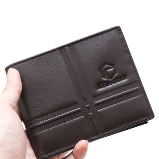 Bóp ví da nam AT Leather 048 màu nâu - bóp da bò thật