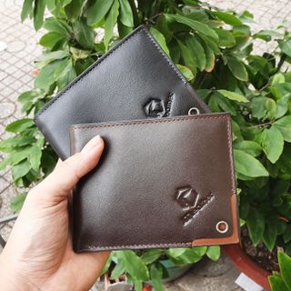 Bóp ví da nam AT Leather 037 màu nâu bóp da bò thật