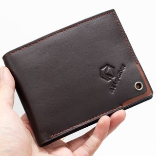 Bóp ví da nam AT Leather 037 màu nâu bóp da bò thật