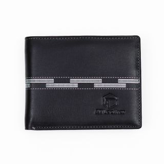 Bóp ví da nam AT Leather 058 màu đen - bóp da bò thật