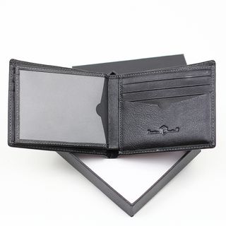 Bóp ví da nam AT Leather 058 màu đen - bóp da bò thật