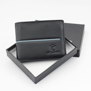Bóp ví da nam AT Leather H71 màu đen - bóp da bò thật