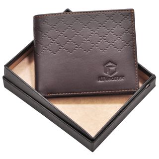 Bóp ví da nam AT Leather 080 màu nâu - bóp da bò thật